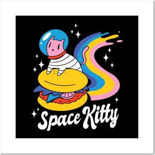 Space Cat Burger Posters and Art